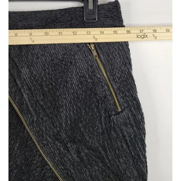Urban Outfitters Skirt Womens Large Black Corduroy Zipper Pockets Mini - Picture 4 of 10